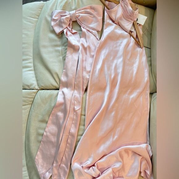 NWT REVOLVE Evianna Gown in Rosewater PinkMISHA Elegant Satin Evening Gown, XS - Picture 8 of 9